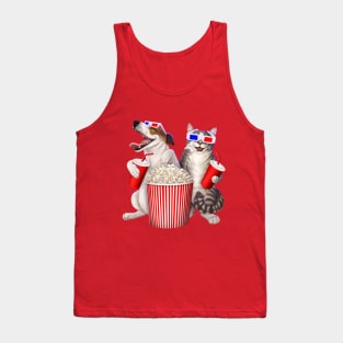 Dog and cat at the movies Tank Top